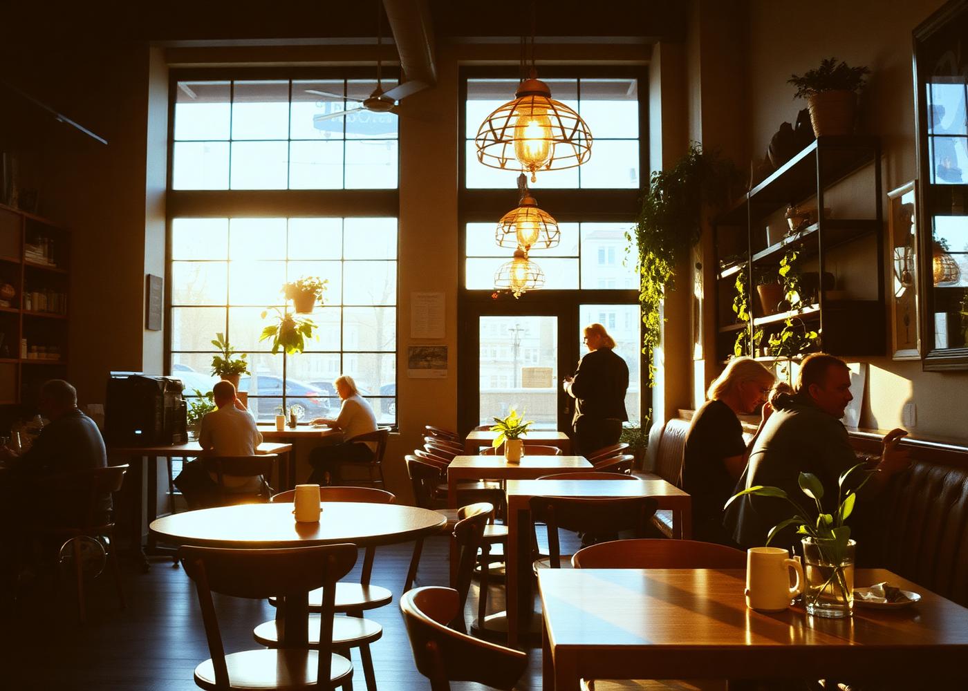 Interior de la cafetería